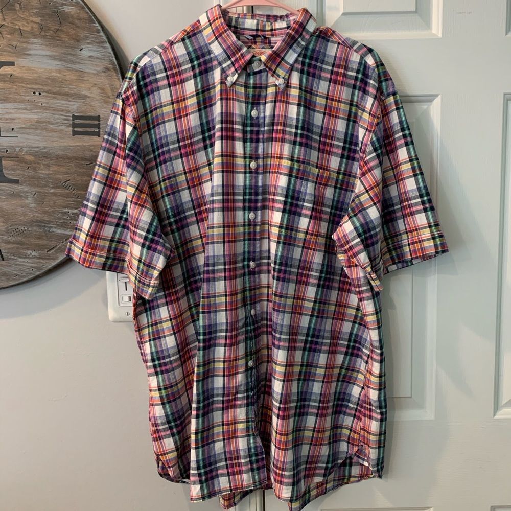 Brooks Brothers Multi Plaid Casual Summer Shirt XL